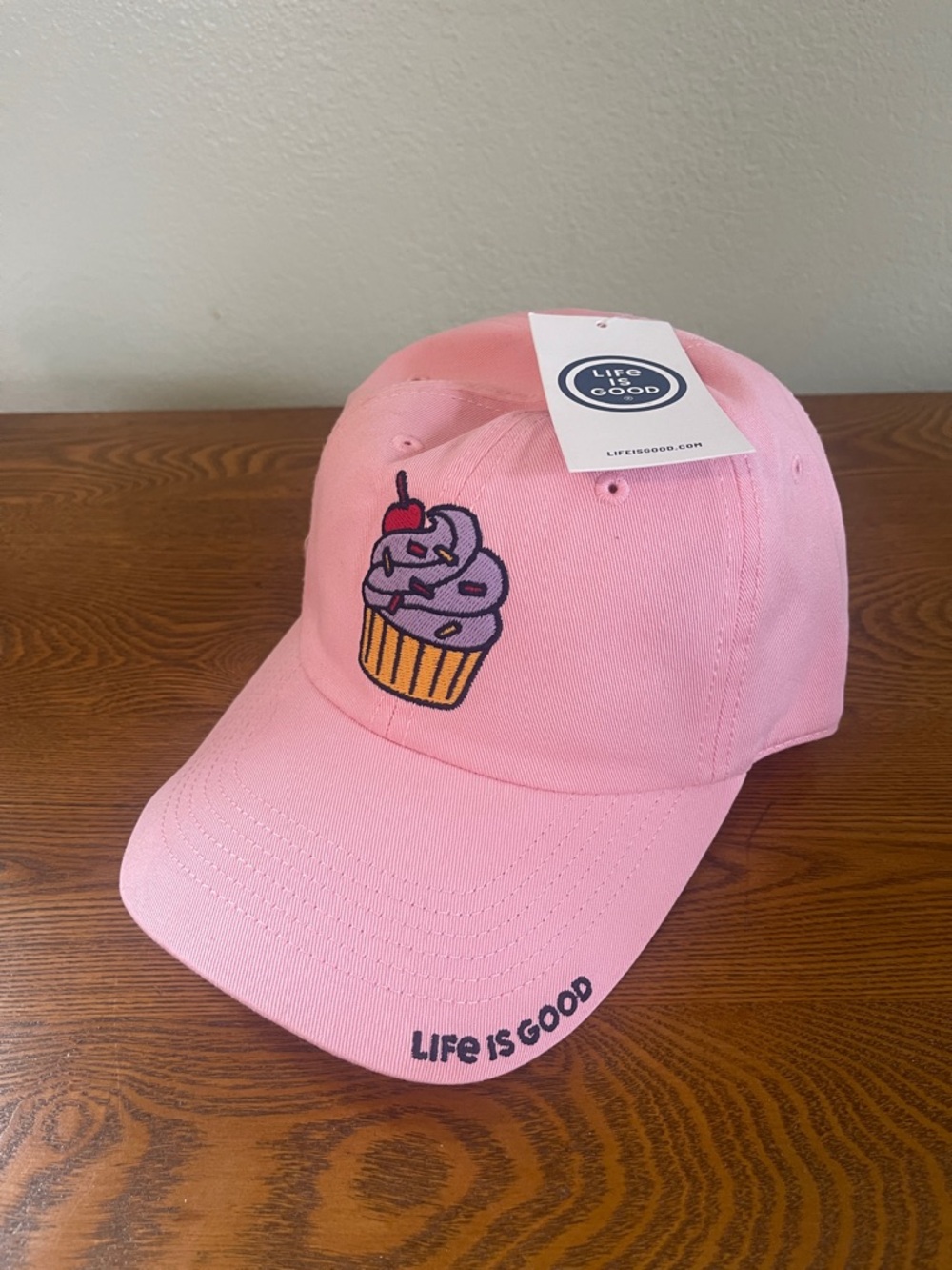 Life Is Good Pink Cupcake Baseball Cap